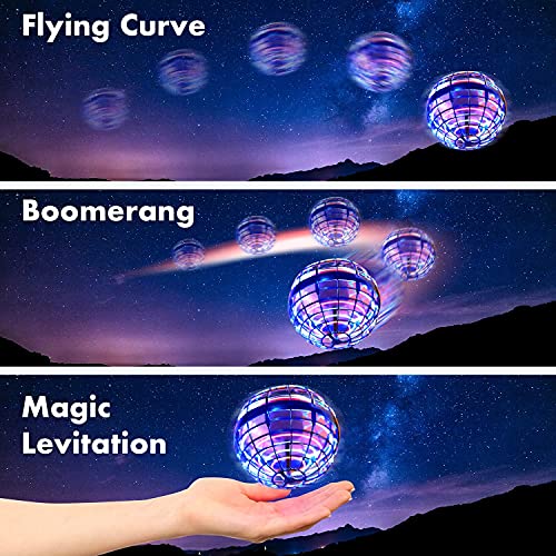 HAJIMARI Nova Flying Orb Ball – Bola flotante Boomerang viene de vuelta a ti | Juguetes de bola voladora para todas las edades | Bola de Orbe Espacial Volador con luces LED