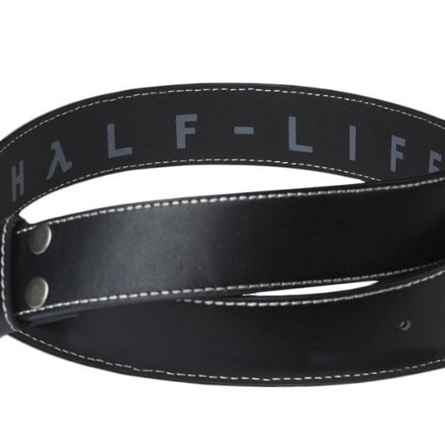 Half-Life 2 - cinturón del Complejo Lambda - de cuero, hebilla de metal robusta, con el logotipo en relieve, 115 cm