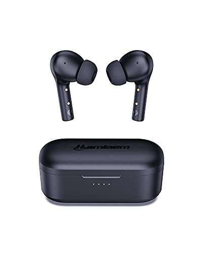 Hamlaem Auriculares Inalámbricos Bluetooth 5.2, Auriculares Bluetooth Estuche de Carga Inalámbrica, IPX8 Impermeable, Sonido Estéreo, Reproducción de 30 Horas, Micrófonos MEMS