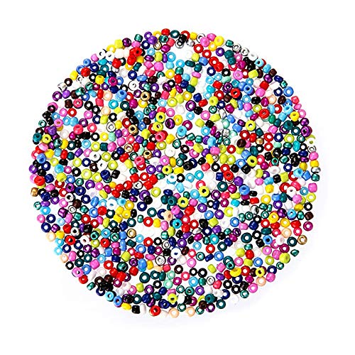 Hanbee Cuentas de Colores 24000 Piezas 2mm Mini Cuentas y Abalorios Cristal para DIY Pulseras Collares Bisutería (24 Colores)