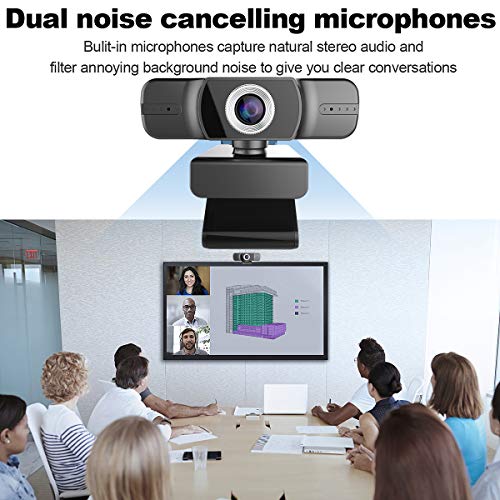 Haokaini Cámara Web con Enfoque Manual de Micrófono Cámara Web para Computadora con Ángulo de Visión Amplio de 120 Grados Cámara Web USB Pc 1080P para Videoconferencia Grabación de Conferencias