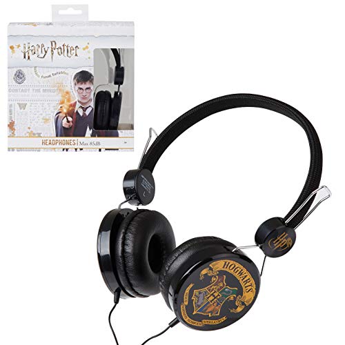 Harry Potter Auriculares Niños, Auriculares Diadema Diseño Hogwarts, Cascos Musica Niños, Volumen Limitado 85dB, Regalos Harry Potter para Niños y Niñas