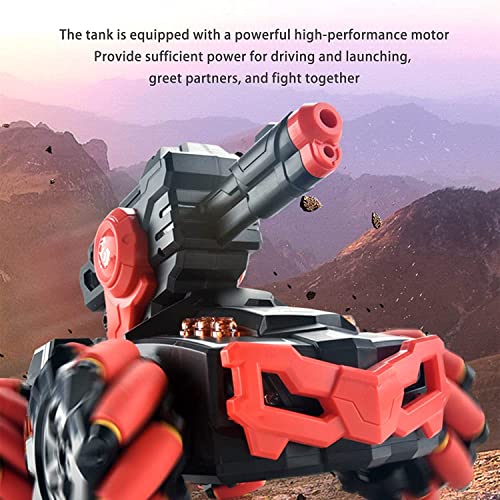 Harvest Store US Control Remoto Cars Balas de Agua, Sensación de Gesto RC Stunt Mecha Mecha Tanque 2.4GHz Control Remoto Military Battle Tank 360 ° Vehículo blindado Giratorio para niños Adultos