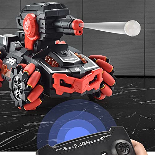 Harvest Store US Control Remoto Cars Balas de Agua, Sensación de Gesto RC Stunt Mecha Mecha Tanque 2.4GHz Control Remoto Military Battle Tank 360 ° Vehículo blindado Giratorio para niños Adultos