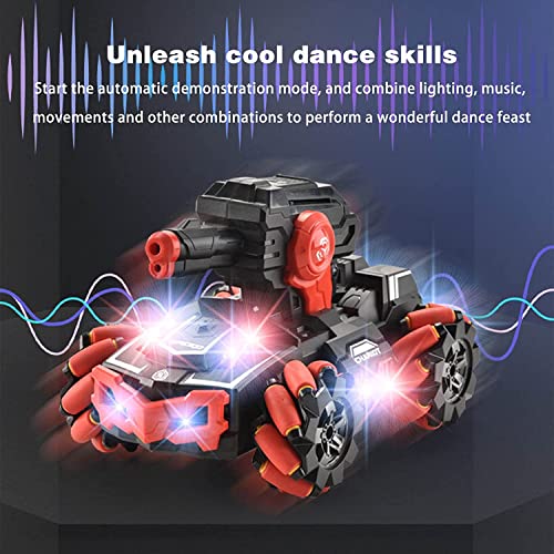 Harvest Store US Control Remoto Cars Balas de Agua, Sensación de Gesto RC Stunt Mecha Mecha Tanque 2.4GHz Control Remoto Military Battle Tank 360 ° Vehículo blindado Giratorio para niños Adultos