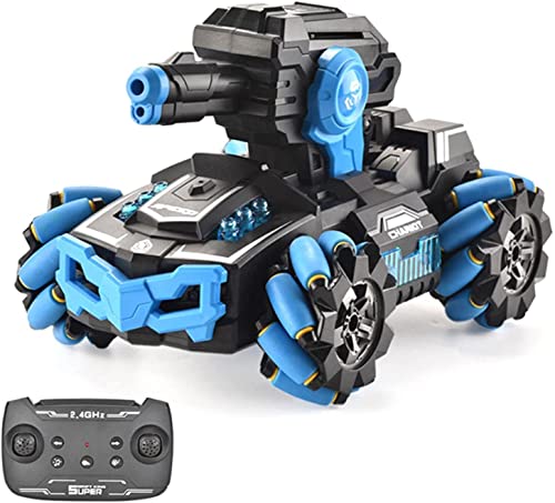 Harvest Store US Control Remoto Cars Balas de Agua, Sensación de Gesto RC Stunt Mecha Mecha Tanque 2.4GHz Control Remoto Military Battle Tank 360 ° Vehículo blindado Giratorio para niños Adultos