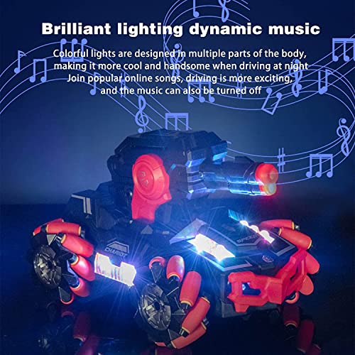 Harvest Store US Control Remoto Cars Balas de Agua, Sensación de Gesto RC Stunt Mecha Mecha Tanque 2.4GHz Control Remoto Military Battle Tank 360 ° Vehículo blindado Giratorio para niños Adultos