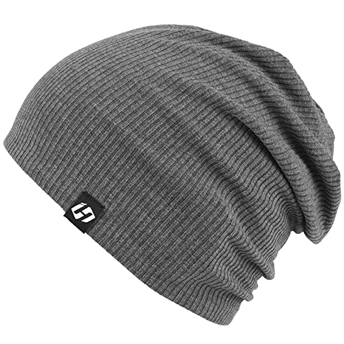 HASAGEI Beanie - Gorro para mujer y hombre, suave y elástico, para entretiempo, Gris Oscuro, Talla única