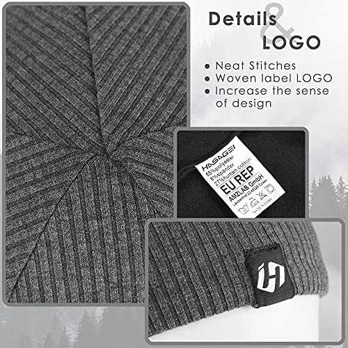 HASAGEI Beanie - Gorro para mujer y hombre, suave y elástico, para entretiempo, Gris Oscuro, Talla única