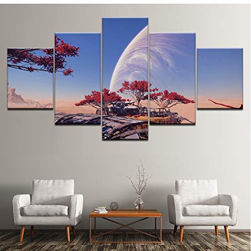 Hd Impreso 5 piezas Canvas Art Mass Effect Andromeda Juego Imagen Pintura Imagen de la pared Sala de estar Dormitorio Decoración Imprimir póster (Con marco)