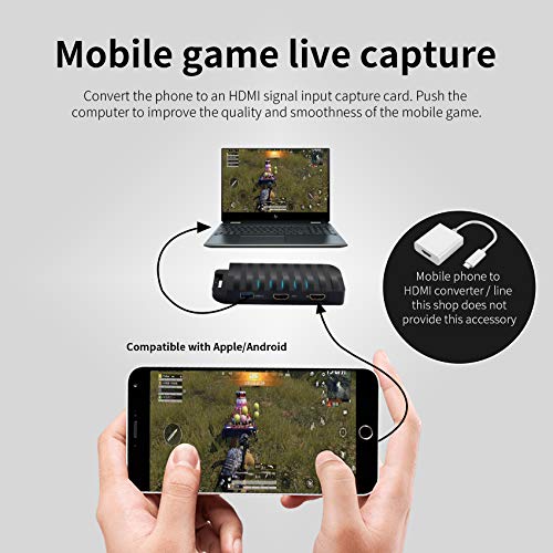 HDMI Game Capture Card, USB 3.0,4K Full HD 1080P， Capturadorna de Juegos (Xbox 360, Playstation o Nintendo) co una Imagen a 1080P 60FPS Captura