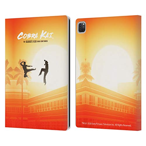 Head Case Designs Licenciado Oficialmente Cobra Kai Karate Kid Saga Gráficos Carcasa de Cuero Tipo Libro Compatible con Apple iPad Pro 12.9 (2020/2021)