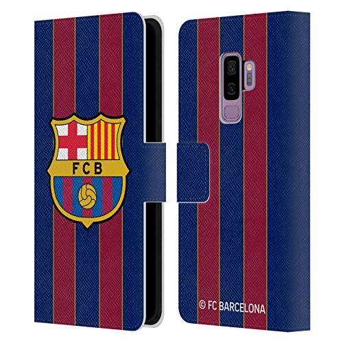 Head Case Designs Licenciado Oficialmente FC Barcelona Casa 2020/21 Kit de Cresta Carcasa de Cuero Tipo Libro Compatible con Samsung Galaxy S9+ / S9 Plus