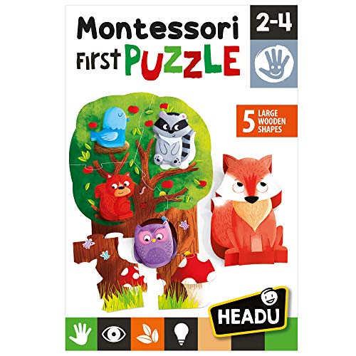 Headu My First The Forest it20133.–.mi Primer Puzzle Infantil Educativo Montessori-Conoce el Bosque. Un Juego para la coordinación sensorial niñas de Entre 2 y 4 años, Multicolor