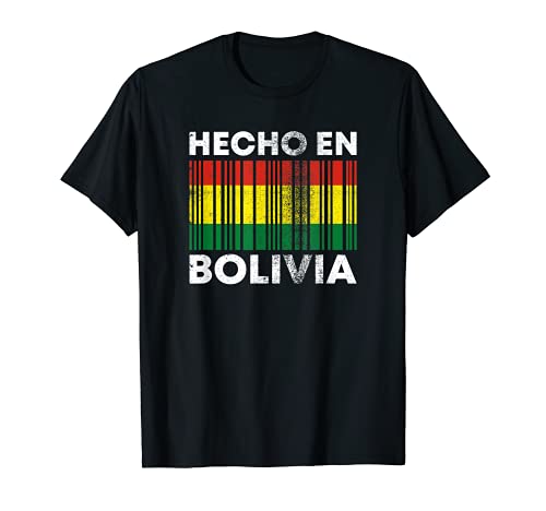 Hecho En Bolivia Código De Barras Orgullo Boliviano Camiseta