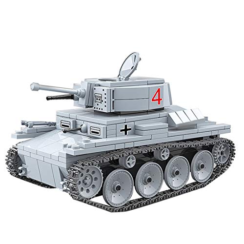 HEDI Juego de construcción de maquetas de tanque militar de la WII de Alemania, tanque de construcción LT-38, 535 piezas, compatible con la técnica Lego