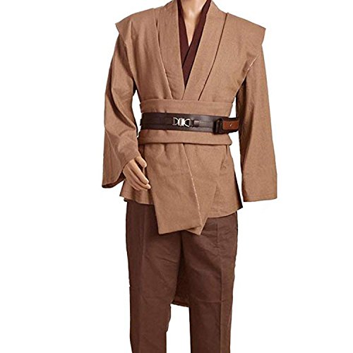 helymore Disfraz de Guerrero Medieval para Hombres Disfraz de Soldado Caballero Conjunto Completo Marron, M