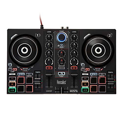 Hercules DJLearning Kit: Controladora de DJ USB de 2 decks DJControl Inpulse 200 + Auriculares HDP DJ45 + Altavoces de monitorización DJMonitor 32