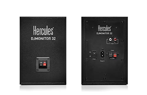 Hercules DJMonitor 32: 2 altavoces activos de monitorización de 15 vatios RMS, Negro