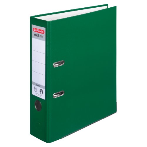 Herlitz max.file Protect - Lote de archivadores de palanca con anillas (5 unidades, 8 cm, A4), color verde