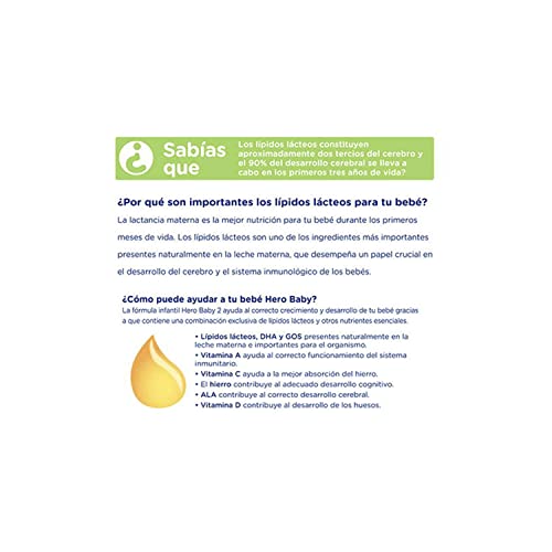 Hero Baby 2 Leche de Continuación en Polvo, desde los 6 Meses, 800g