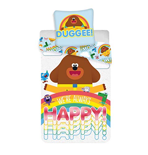 Hey Duggee Happy - Juego de funda nórdica para cama individual, reversible, diseño oficial