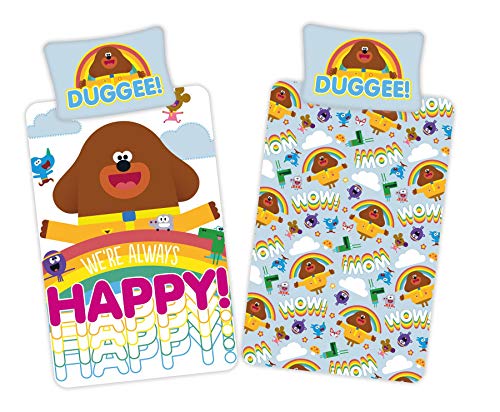 Hey Duggee Happy - Juego de funda nórdica para cama individual, reversible, diseño oficial