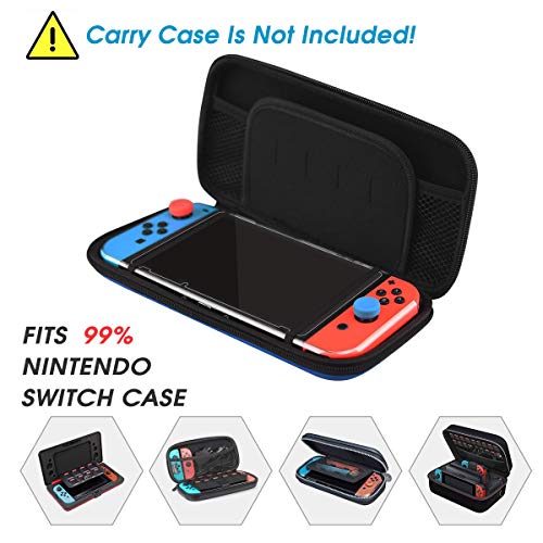 HEYSTOP Carcasa Compatible con Nintendo Switch, Funda Nintendo Switch con Protector de Pantalla para Nintendo Switch Console y Grip con 6 Agarres para el Pulgar