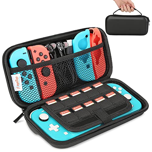 HEYSTOP Funda Compatible con Nintendo Switch Lite, Accesorios Nintendo Switch Lite con 10 Juegos de Nintendo Switch Organizador de Tarjeta, Nintendo Switch Lite Funda Accesorios - Negro