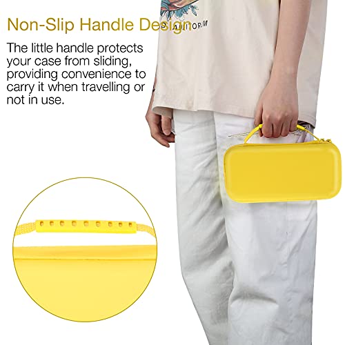 HEYSTOP Funda Compatible con Nintendo Switch Lite, Accesorios Nintendo Switch Lite con 10 Juegos de Nintendo Switch Organizador de Tarjeta, Nintendo Switch Lite Funda Accesorios - Amarillo