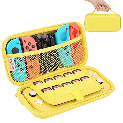 HEYSTOP Funda Compatible con Nintendo Switch Lite, Accesorios Nintendo Switch Lite con 10 Juegos de Nintendo Switch Organizador de Tarjeta, Nintendo Switch Lite Funda Accesorios - Amarillo
