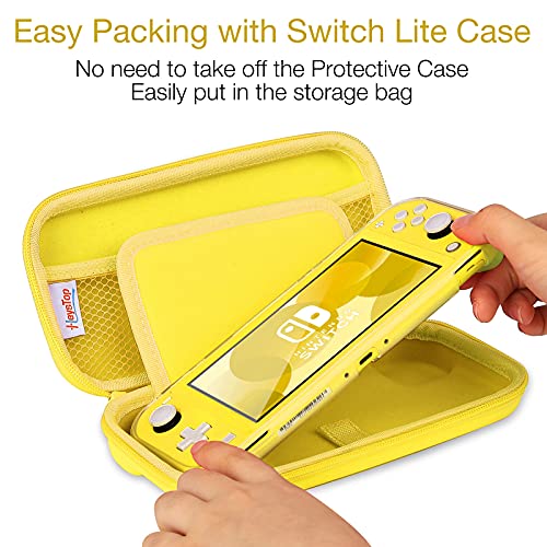 HEYSTOP Funda Compatible con Nintendo Switch Lite, Accesorios Nintendo Switch Lite con 10 Juegos de Nintendo Switch Organizador de Tarjeta, Nintendo Switch Lite Funda Accesorios - Negro