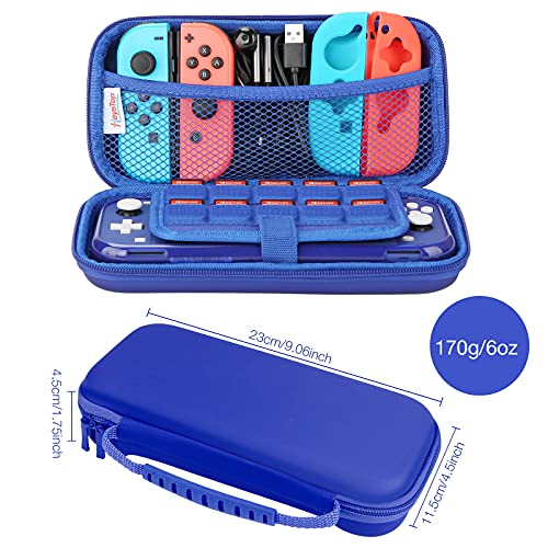 HEYSTOP Funda para Nintendo Switch Lite con Carcasa Switch Lite + Protector de Pantalla + Funda Tarjeta de Juegos + Tapas de Agarre para el Pulgar - Azul