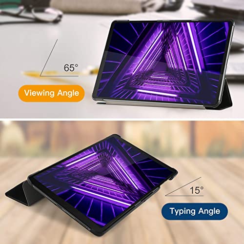 Hianjoo Funda Compatible con Lenovo Tab M10 FHD Plus Gen 2 10.3", Slim Smart Protectora Folio Tablet Cover de Cuero con Función de Soporte Carcasa para TB-X606 X606F, Negro