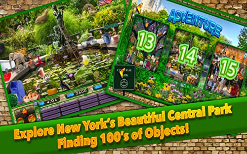 Hidden Objects Central Park New York City Gardens – Object Time Puzzle FREE Photo Pic Game & Spot the Difference