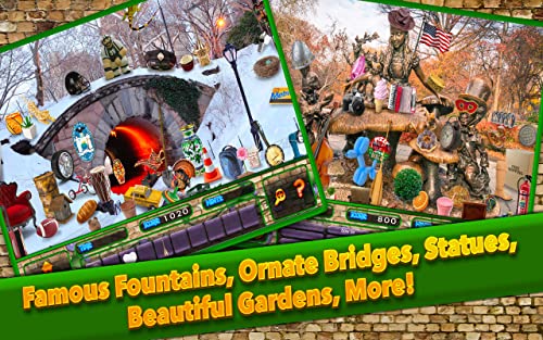 Hidden Objects Central Park New York City Gardens – Object Time Puzzle FREE Photo Pic Game & Spot the Difference