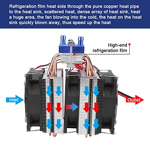 Hilitand DC 12V Refrigerador termoel¨¦ctrico de Agua de refrigeraci¨®n por semiconductor del Sistema Peltier Refrigerador para Tanque de Peces (180W (para 40LTanque))