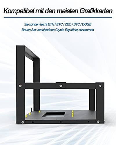 HIMAugbo Mining Case Rack Motherboard Bracket, Open Mining Rig Frame for 8 gpu Mining Case Rack, para ATX/Btx/Flex/Itx/Microatx, Ventilador de 4 X 12 cm, 8gpu