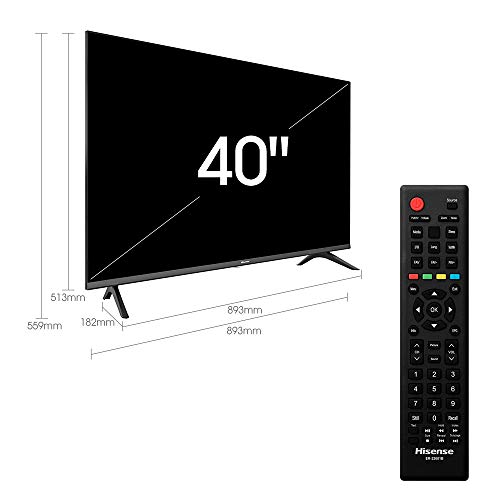 Hisense 40AE5000F - TV, Resolución Full HD, FHD TV 2020, Natural Color Enhancer, Dolby Audio, HDMI, USB, Salida auriculares