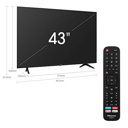 Hisense 43AE7000F UHD TV 2020 - Smart TV Resolución 4K con Alexa integrada, Precision Colour, escalado UHD con IA, Ultra Dimming, audio DTS Studio Sound, Vidaa U 4.0
