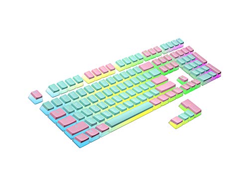 HK Gaming 108 - Juego de 108 Teclas de Doble Disparo PBT Pudding Ansi/ISO - Perfil OEM Pudding Keyset 60% / 87 TKL / 104/108 MX (Miami)