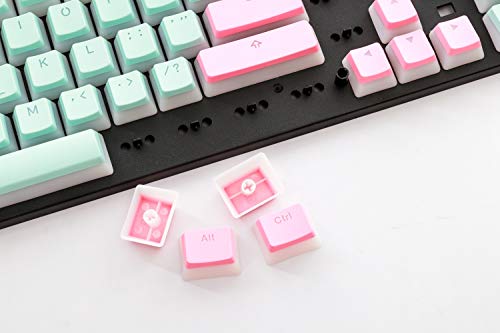 HK Gaming 108 - Juego de 108 Teclas de Doble Disparo PBT Pudding Ansi/ISO - Perfil OEM Pudding Keyset 60% / 87 TKL / 104/108 MX (Miami)