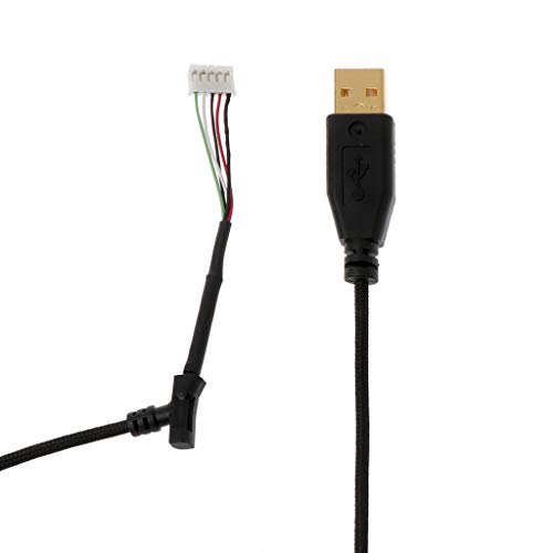 HLLR Teclado y ratón, Cable de Repuesto para ratón USB de línea Trenzada de Nailon Duradero Chapado en Oro para ratón para Juegos Razer Imperator