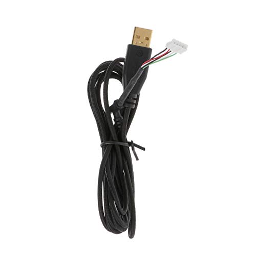 HLLR Teclado y ratón, Cable de Repuesto para ratón USB de línea Trenzada de Nailon Duradero Chapado en Oro para ratón para Juegos Razer Imperator