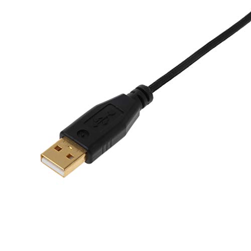 HLLR Teclado y ratón, Cable de Repuesto para ratón USB de línea Trenzada de Nailon Duradero Chapado en Oro para ratón para Juegos Razer Imperator