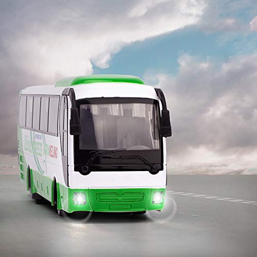 HLPIGF SimulacióN Control Remoto AutobúS Realista RC Bus TuríStico de la Ciudad Coche Juguetes para NiñOs (Verde)