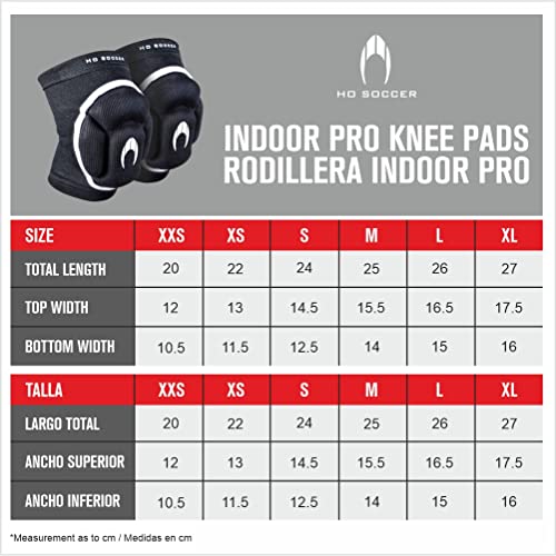 HO Soccer Indoor Pro Rodilleras, Unisex Adulto, Negro/Blanco, L