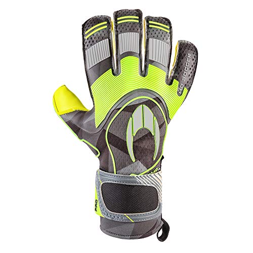 HO Soccer Supremo Pro II Kontakt Evolution Lime Spark Guantes De Portero, Unisex Adulto, Lima/Gris, 7