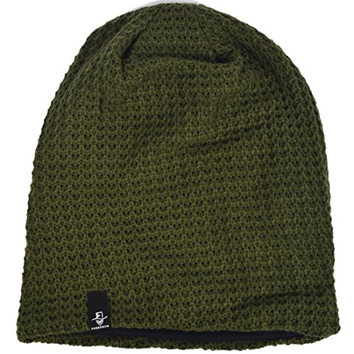 Hombre Gorro de Punto Slouch Beanie Knit Invierno Verano Hat (Verde)