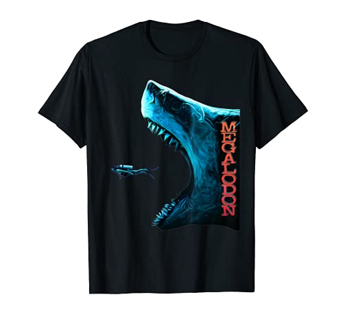 Hombre Megalodon Motivo Dientes de Tiburón Primigenio Tiburones Camiseta